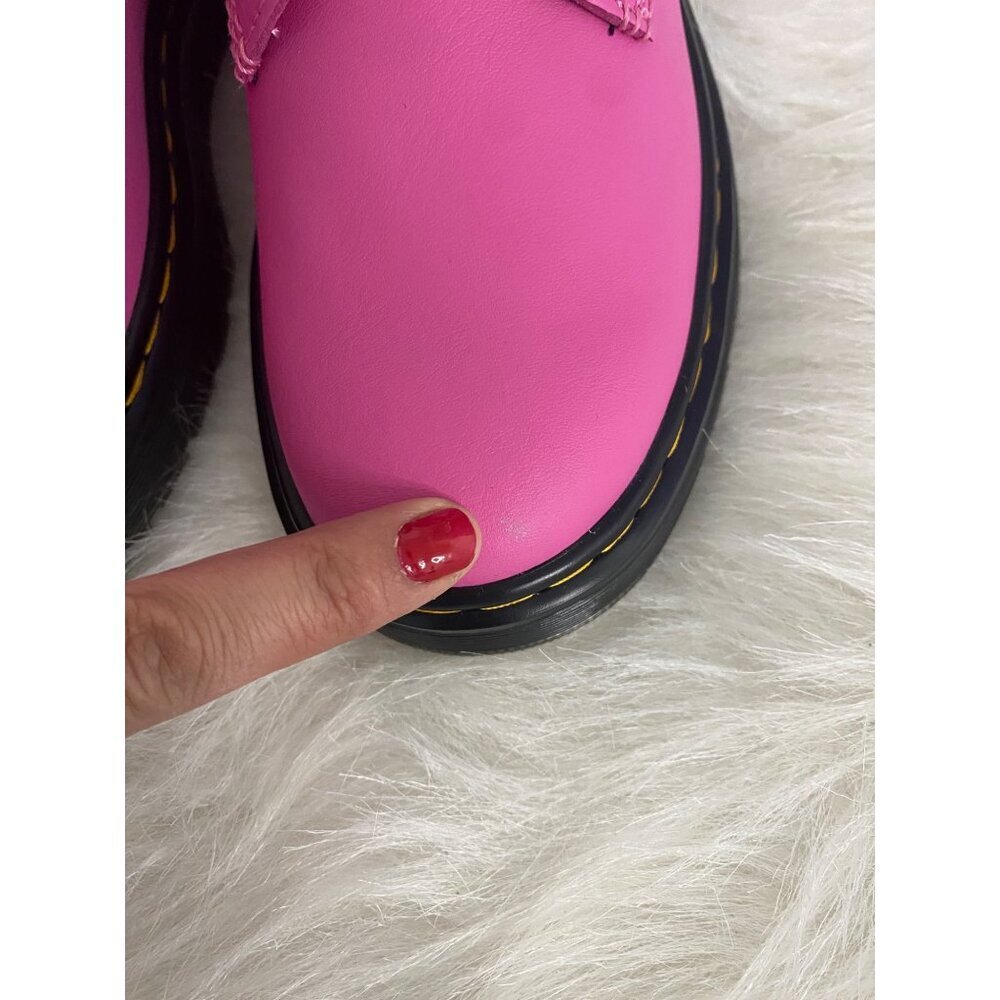 New DR MARTENS Zavala Combat Style Women's Leather Lace-up Boots Pink US7 - Picture 9 of 9